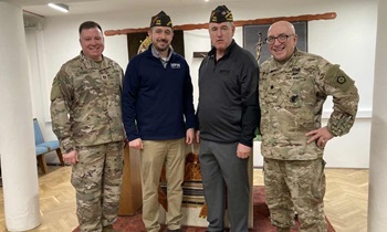 VFW CIC Tim Borland speaks with troops deployed to Poland